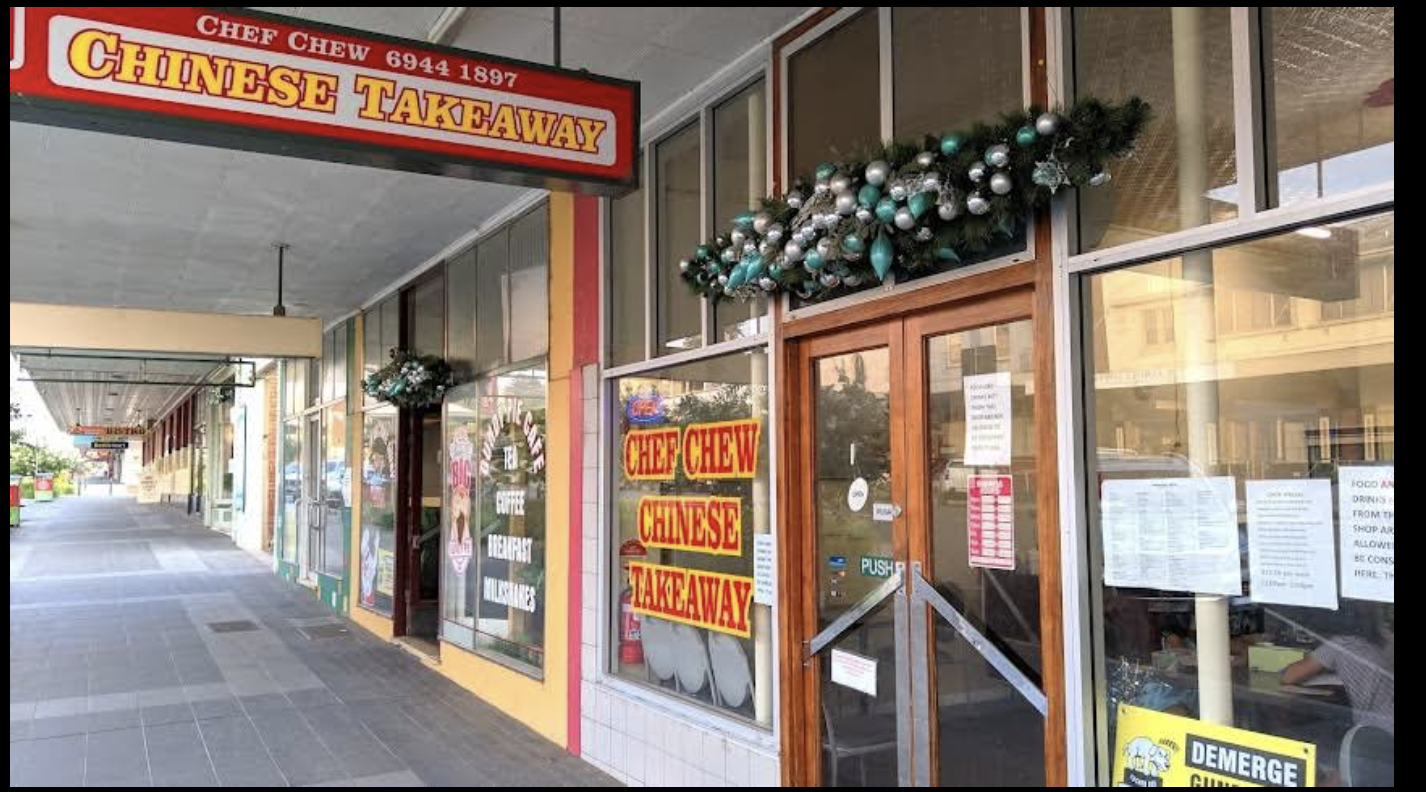 Chef Chew Chinese Takeaway storefront on Sheridan St, Gundagai
